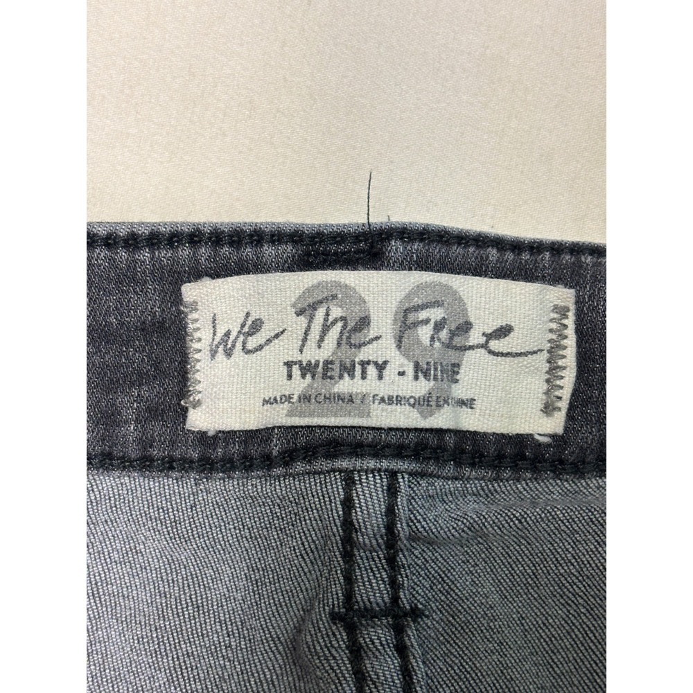 We The Free People Just Float On Flare Jeans Black Button Fly Raw Hem W29x L30 - Picture 3 of 12